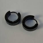 Wide Black Hoop Earrings