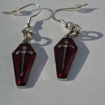 Ruby Red Coffin Earrings